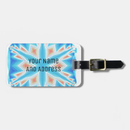 Blauwkristalsnowflakes kerst bagagelabel