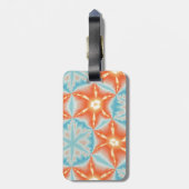 Blauwkristalsnowflakes kerst bagagelabel (Achterkant verticaal)