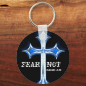 Blauwkruid, FEAR, NOT, Isaiah 41:10 Sleutelhanger (Voorkant)
