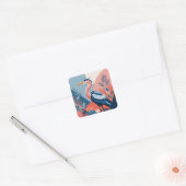 blauwkuifreigerstickers vierkante sticker (Envelop)