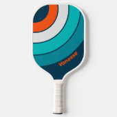 Blauwkwispel Echo Cirkel Streep met Naam Pickleball Paddle (Achterkant)