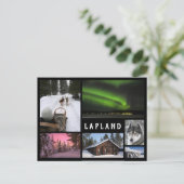 Blauwlandschappen zwarte lijst collage briefkaart (Staand voorkant)