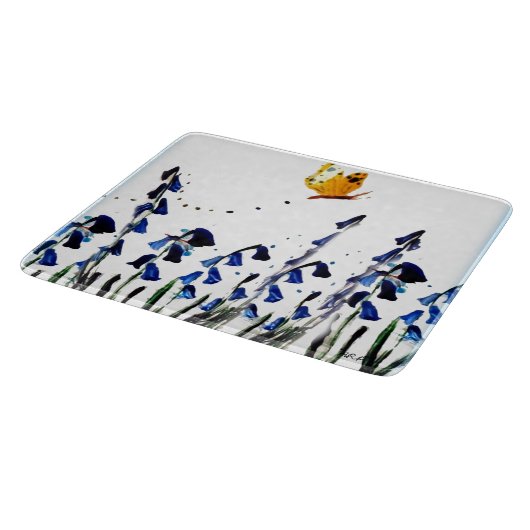 Blauwlende vlindervlindervlies snijplank (Hoek)