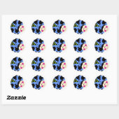 blauwlieveheersbeestje ronde sticker (Vel)