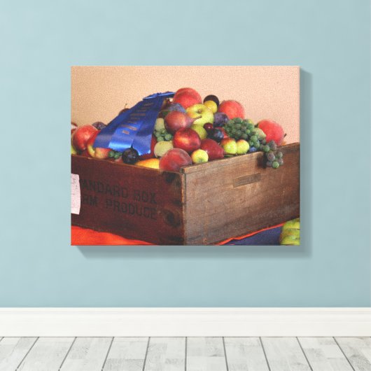 Blauwlint voor de eerste prijs op jaarbasis canvas afdruk (Insitu (Houten vloer))