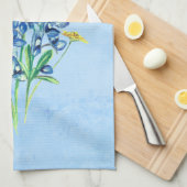 Blauwmaannetten op blauwe achtergrond theedoek (Quarter Fold)