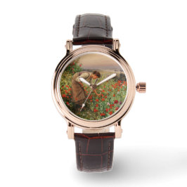 Blauwmakersblaasjes (Floral Scene) (bloemveld) Horloge