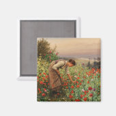 Blauwmakersblaasjes (Floral Scene) (bloemveld) Magneet (Voorkant / Achterkant)