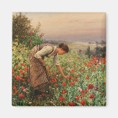 Blauwmakersblaasjes (Floral Scene) (bloemveld) Magneet (Voorkant)