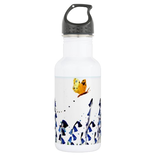 Blauwmakersvlinderbloemigen Waterfles (Voorkant)