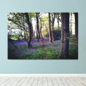 Blauwmakreel bos Floral modern elegant Prachtig Canvas Afdruk (Insitu (Houten vloer))