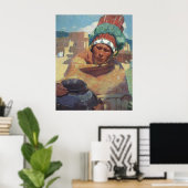 Blauwmenschein, Indiaans Indiaas Indiaans Taos-por Poster (Thuiskantoor)