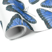 Blauwmorfovlinderpatroonvormig verpakkingspapier cadeaupapier (Rol Hoek)