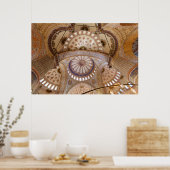 Blauwmoskeeplafondgegevens Poster (Keuken)