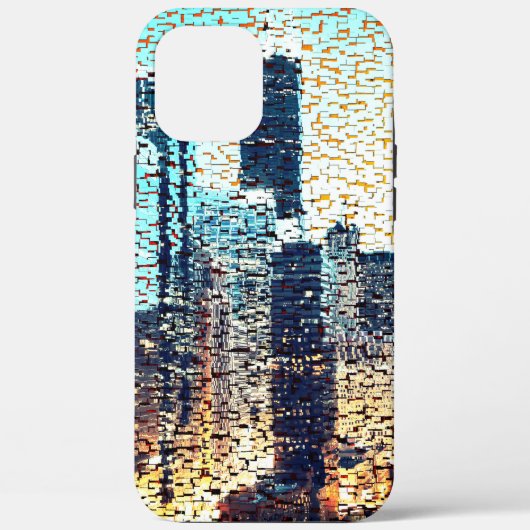 Blauwmozaïek van de grote stad Case-Mate iPhone case (Achterkant)