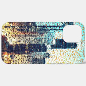 Blauwmozaïek van de grote stad Case-Mate iPhone case (Achterkant (horizontaal))