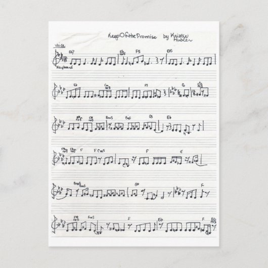 Blauwmuziek Bewaar het beloofde briefkaart (Voorkant)