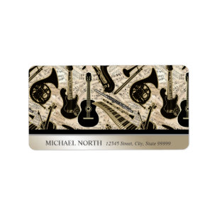 Blauwmuziek en -instrumenten zwart/goud etiket