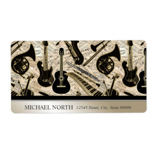 Blauwmuziek en -instrumenten zwart/goud etiket