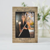 Blauwmuziek met foto's - 3x5Afstuderen aankondigin Kaart (Staand voorkant)