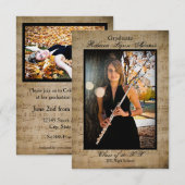 Blauwmuziek met foto's - 3x5Afstuderen aankondigin Kaart (Voorkant / Achterkant)