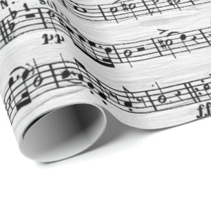 Blauwmuziek op Birch Cadeaupapier