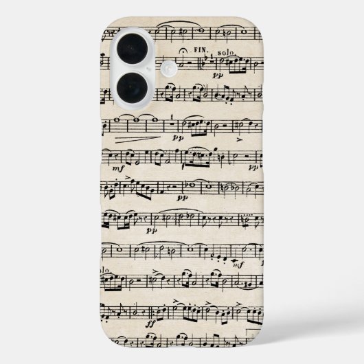 Blauwmuziek op oud papier Case-Mate iPhone case (Achterkant)