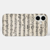 Blauwmuziek op oud papier Case-Mate iPhone case (Achterkant (horizontaal))