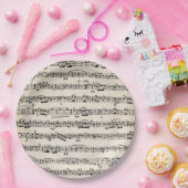 Blauwmuziek op oud papier papieren bordje (Feest)