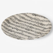 Blauwmuziek op oud papier papieren bordje (Gekanteld)