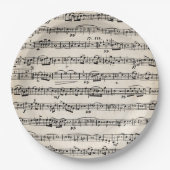 Blauwmuziek op oud papier papieren bordje (Voorkant)