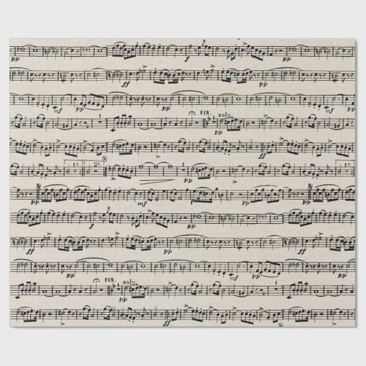 Blauwmuziek op overlapping cadeaupapier (Vlak)