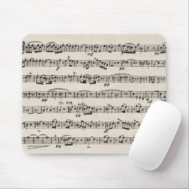 Blauwmuziek op overlapping muismat