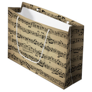 Blauwmuziek op  papier groot cadeauzakje