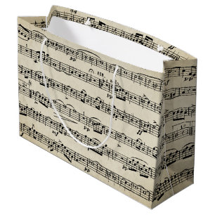 Blauwmuziek op  papier groot cadeauzakje