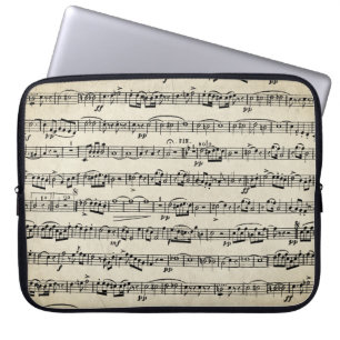 Blauwmuziek op  papier laptop sleeve