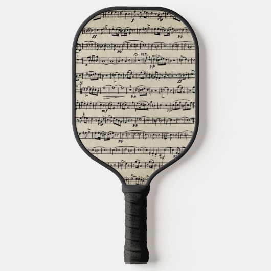 Blauwmuziek op papier pickleball paddle (Voorkant)