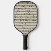 Blauwmuziek op papier pickleball paddle (Achterkant)