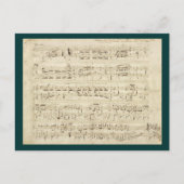 Blauwmuziek op perkamenthandgeschreven in inkt briefkaart (Voorkant)