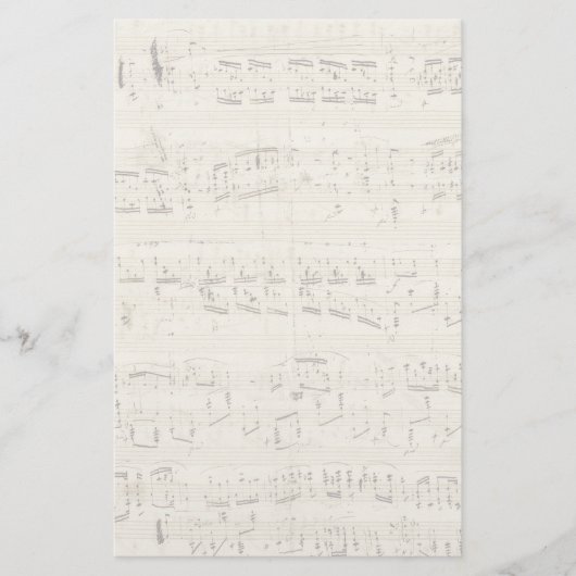 Blauwmuziek op perkamenthandgeschreven in inkt briefpapier (Voorkant)