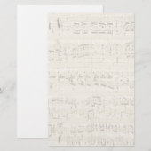 Blauwmuziek op perkamenthandgeschreven in inkt briefpapier (Voorkant / Achterkant)