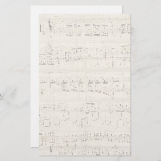 Blauwmuziek op perkamenthandgeschreven in inkt briefpapier (Voorkant / Achterkant)