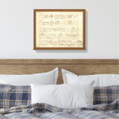 Blauwmuziek op perkamenthandgeschreven in inkt canvas afdruk (Insitu (Slaapkamer))