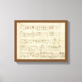 Blauwmuziek op perkamenthandgeschreven in inkt canvas afdruk (Voorkant)