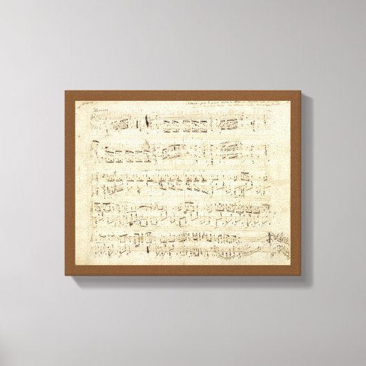 Blauwmuziek op perkamenthandgeschreven in inkt canvas afdruk (Voorkant)