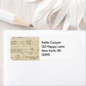 Blauwmuziek op perkamenthandgeschreven in inkt etiket (Insitu)