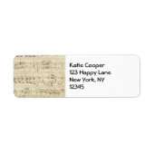 Blauwmuziek op perkamenthandgeschreven in inkt etiket (Voorkant)