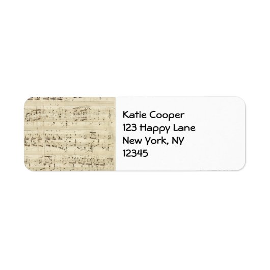 Blauwmuziek op perkamenthandgeschreven in inkt etiket (Voorkant)