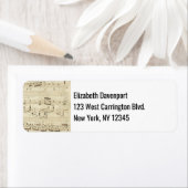 Blauwmuziek op perkamenthandgeschreven in inkt etiket (Insitu)