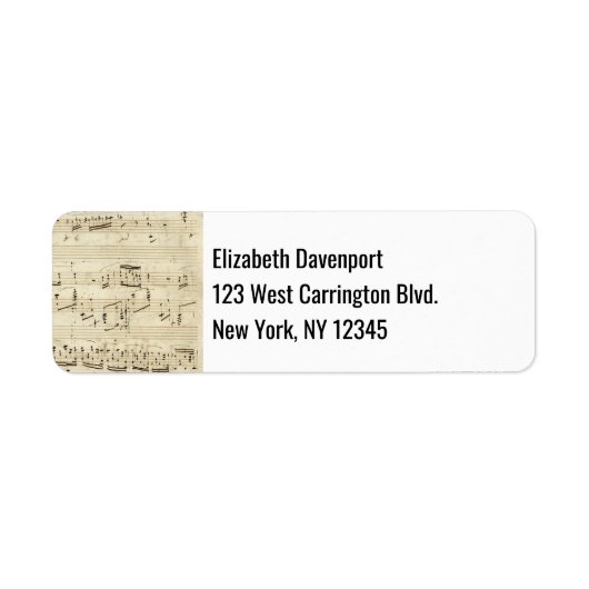 Blauwmuziek op perkamenthandgeschreven in inkt etiket (Voorkant)